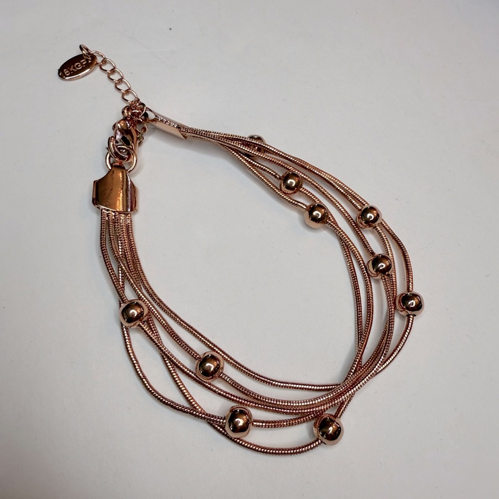 St. Region Women’s Rose 17K GP Multi-Strand Bracelet with Beads New in a box